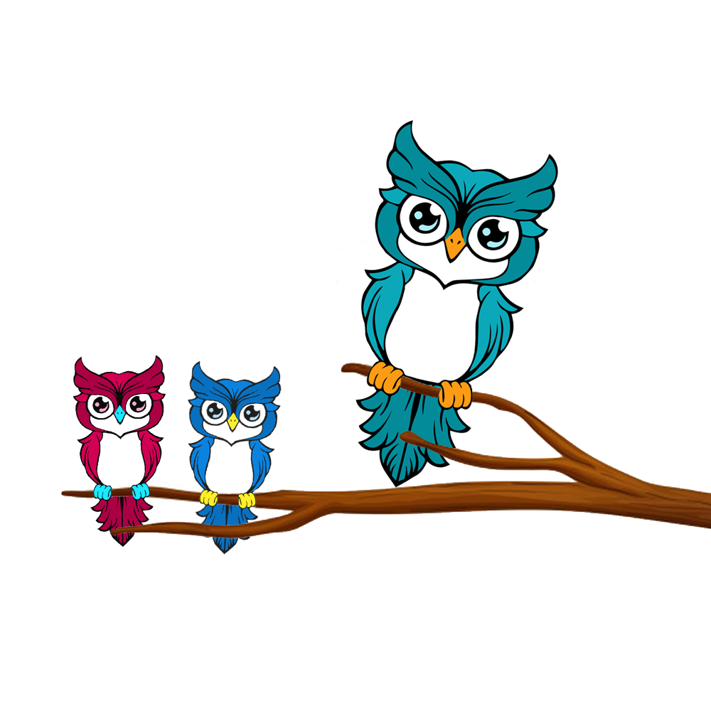 Owly, Molly et Ginny sur une branche.
